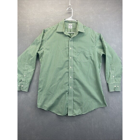 Brooks Brothers Other - Brooks Brothers 346 Shirt Mens 16.5 -2/3 Button Up Green Check Non Iron Cotton